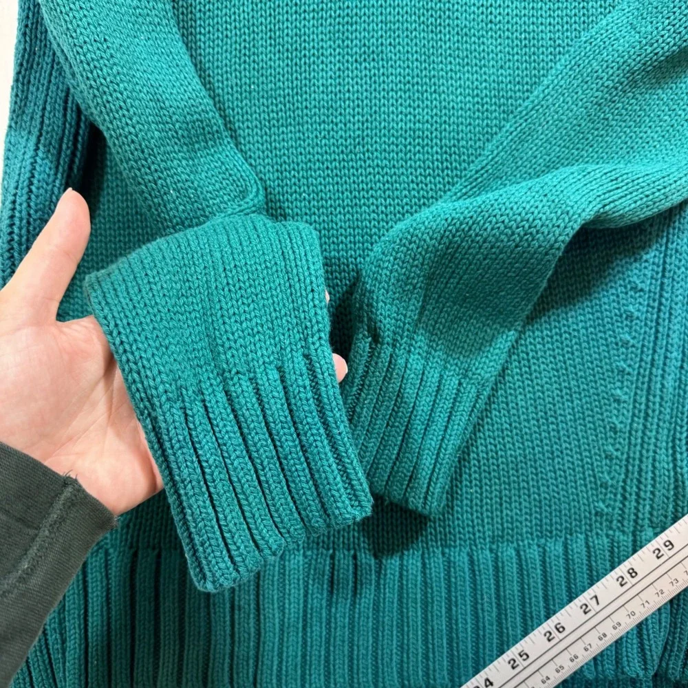 J. Crew Factory Teal Cowl Neck Sweater - Picture 9 of 11